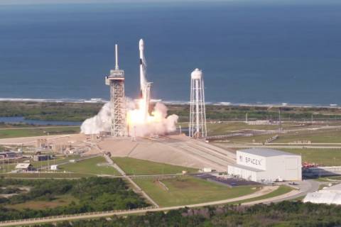 Imagen del lanzamiento de un Falcon 9 de SpaceX.
